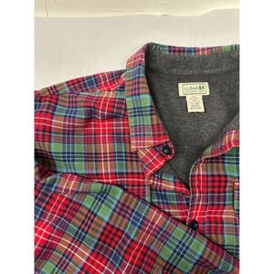 L.L. Bean Flannel‎ Shirt XXL Mens Fleece Lined Plaid Button Up Long Sleeve